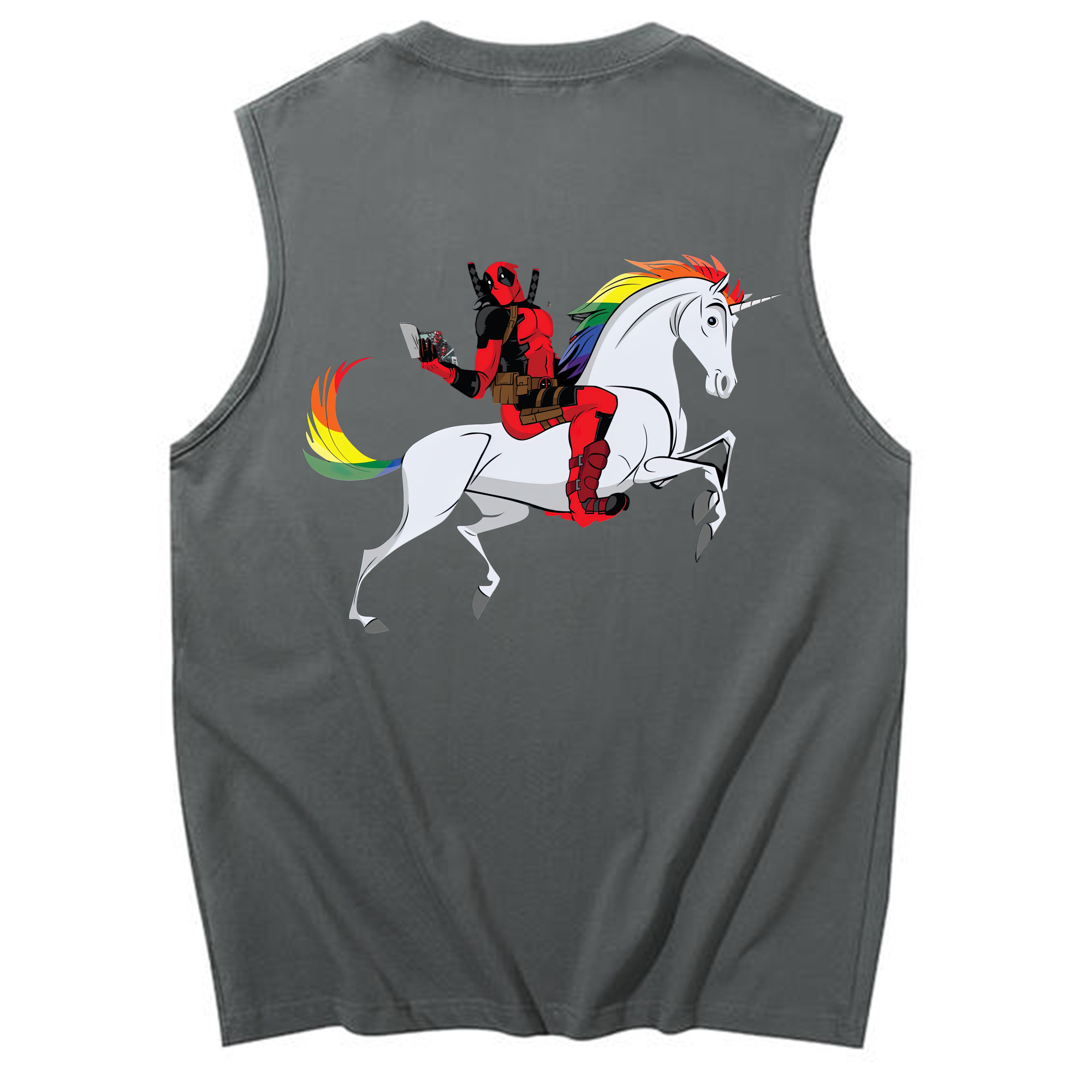 （画像用） Deadpool デッドプール コットン100％タンクトップ（背面プリント）